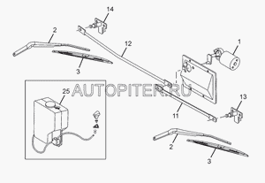 Мотор стеклоочистителя ТАТА 613 Е3 (24V) (264382400109) 264382400109 Tata