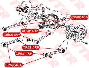Сайлентблок заднего верхнего рычага для Jeep Grand Cherokee (WH/WK) 2005-2010 cr0215rp Vtr