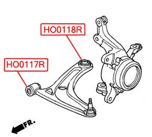 Сайлентблок переднего рычага передний для Honda Jazz 2002-2008 ho0117r Vtr