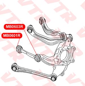 Сайлентблок заднего рычага для Mercedes Benz W216 CL coupe 2006-2014 MB0601R Vtr