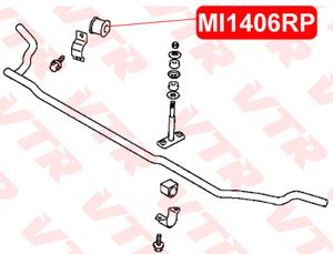 ПОЛИУРЕТАНОВАЯ ВТУЛКА СТАБИЛИЗАТОРА ПЕРЕДНЕЙ ПОДВЕСКИ, НАРУЖНАЯ MI1406RP Vtr
