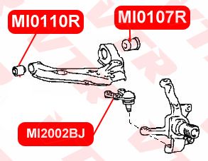Опора шаровая левая нижняя для Mitsubishi L300 1986-2014 mi2002bj Vtr