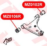Сайлентблок переднего рычага задний для Mazda 626 (GD) 1987-1992 mz0106r Vtr