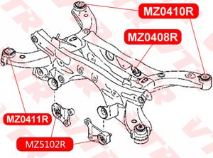 Сайлентблок задней балки правый для Mazda CX 5 2012-2017 MZ0411R Vtr