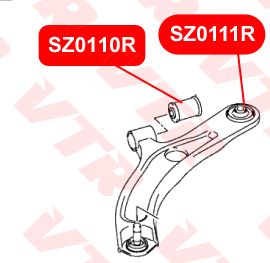 Сайлентблок переднего рычага задний для Suzuki SX4 2013> sz0111r Vtr