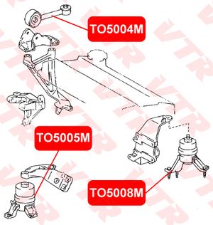 Подушка двигателя, центральная to5004m Vtr