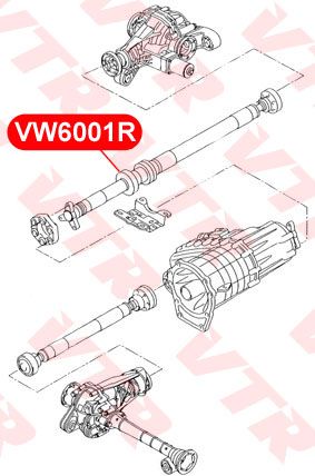 Подвесной подшипник карданного вала vw6001r Vtr