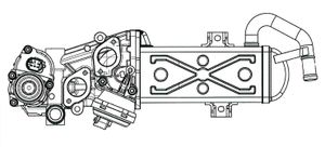 Клапан EGR (рециркуляции выхл. газов) с теплообмен. для а/м VW Tiguan (08-) 2.0TDi (LREG 1808) lreg1808 Luzar