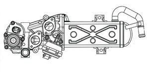 Клапан EGR (рециркуляции выхл. газов) с теплообмен. для а/м VW Tiguan (08-) 2.0TDi (LREG 1808) lreg1808 Luzar