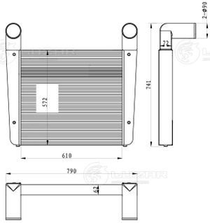 ОНВ (радиатор интеркулера) для а/м Урал 4320/5557 (LRIC 1237) lric1237 Luzar