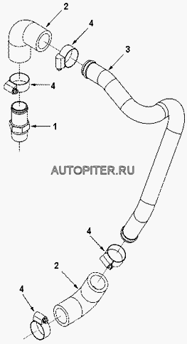 Штуцер компрессора под шланг 25М26 дв.Cummins ISLe 3971672 Cummins