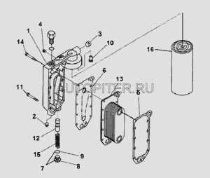 ОРИГИНАЛ Кронштейн масляного фильтра в сборе Cummins 6C, ISLe 3974326 Cummins