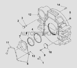Проставка сальника (Домик) на дв. Cummins QSC8.3 c3933384 Cummins