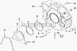 Проставка сальника (Домик) на дв. Cummins QSC8.3 c3933384 Cummins