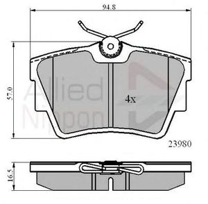 Комплект тормозных колодок, дисковый тормоз ADB0874 Comline