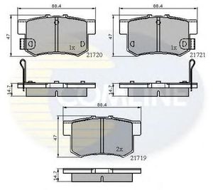 Комплект тормозных колодок, дисковый тормоз CBP3445 Comline