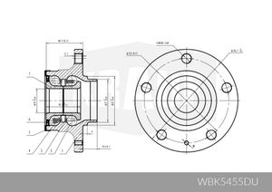 Ступица с подшипником VAG A3 -12 (Аналог=WBK5455BB) WBK5455DU Krauf
