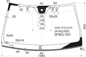 MB C W204 4/07-10 СТЕКЛА BENSON ЛОБОВЫЕ 5364agsmvz Benson