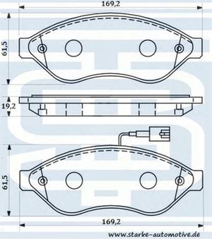 Колодки тормозные передние 174556 Starke