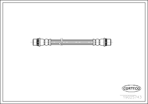 Шланг тормозной задний правый для Renault Kangoo 1997-2003 19025743 Corteco