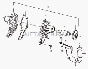 Вал насоса водяного Breez, Smily, Solano lf479q11307107a Lifan