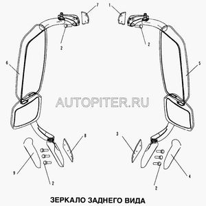 Зеркало основное  (большое) Howo wg16427700031 Howo