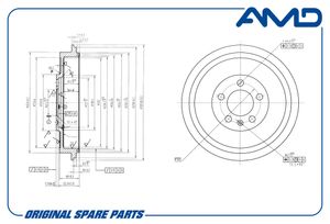 Барабан тормозной для VW Polo (Sed RUS) 2011> AMDBD251 AMD