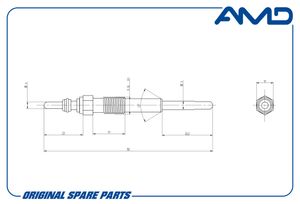 Свеча накаливания RENAULT Duster HSA/M, 1,5 dCi, 2011-2021 AMDGP36 AMDGP36 AMD