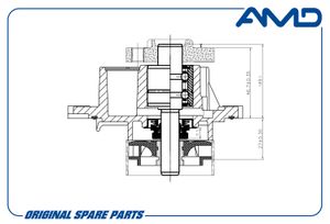 Помпа водяная 24405895/AMD.PW213 AMD CHEVROLET(Cru AMDPW213 AMD