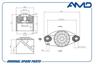 Опора заднего амортизатора для VW Fox 2005-2011 amdsb2375 AMD
