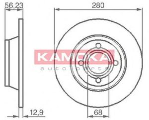 Диск тормозной передний не вентилируемый для Audi 80/90 [B4] 1991-1995 1031036 Kamoka