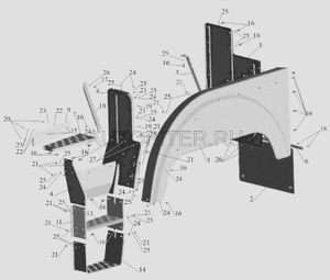Брызговик МАЗ колеса переднего правый кабина со спальным местом ОАО МАЗ 53368403260 Маз