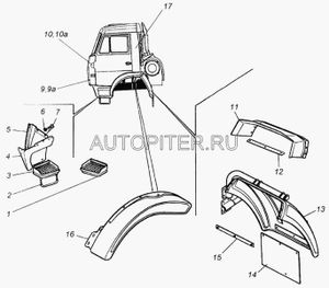 Пластина КАМАЗ крепления брызговика заднего КАМАЗ ПАО 431058403174 Камаз