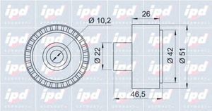 Паразитный / ведущий ролик, поликлиновой ремень 15-0880 Ipd