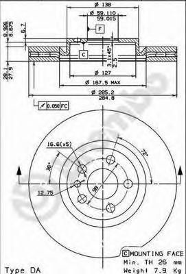 Тормозной диск BS 8426 Breco