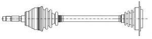 Полуось передняя левая для Ford Mondeo III 2000-2007 17-0790 Metelli