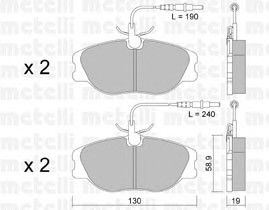 Комплект тормозных колодок, дисковый тормоз 22-0072-3 Metelli