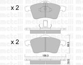 Комплект тормозных колодок, дисковый тормоз 22-0263-0 Metelli