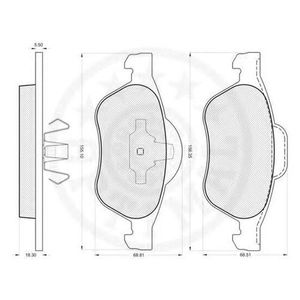 Тормозные колодки дисковые передние MEGANE II 4106 012 37R 96200 Optimal