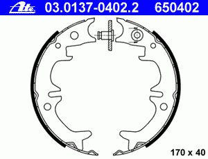 Колодки ручного тормоза к-кт для Lexus ES (CV3) 2001-2006 03.0137-0402.2 Ate