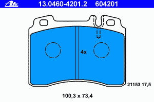 Колодки тормозные передние к-кт для Mercedes Benz W210 E-Klasse 1995-2000 13.0460-4201.2 Ate