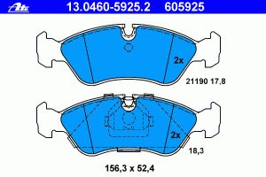 Комплект тормозных колодок, дисковый тормоз 13.0460-5925.2 Ate