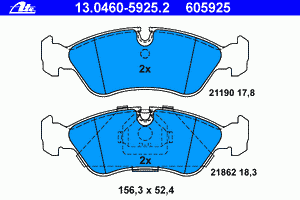 Комплект тормозных колодок, дисковый тормоз 13.0460-5925.2 Ate