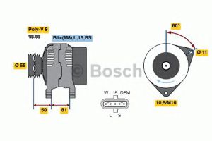 Генератор 0 124 655 005 Bosch