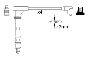 Комплект проводов зажигания 0 986 357 261 Bosch