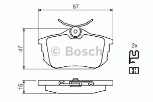 Колодки тормозные задние дисковые к-кт для Smart Forfour (W454) 2004-2006 0 986 424 427 Bosch
