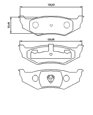 Колодки тормозные задние дисковые к-кт для Chrysler PT Cruiser 2000-2010 0 986 424 585 Bosch