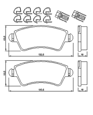 Комплект тормозных колодок, дисковый тормоз 0 986 424 801 Bosch