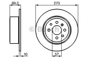 Диск тормозной задний для Opel Vectra B 1999-2002 0 986 478 420 Bosch