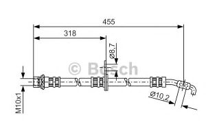 Шланг тормозной передний правый для Toyota Corolla E11 1997-2001 1 987 476 255 Bosch